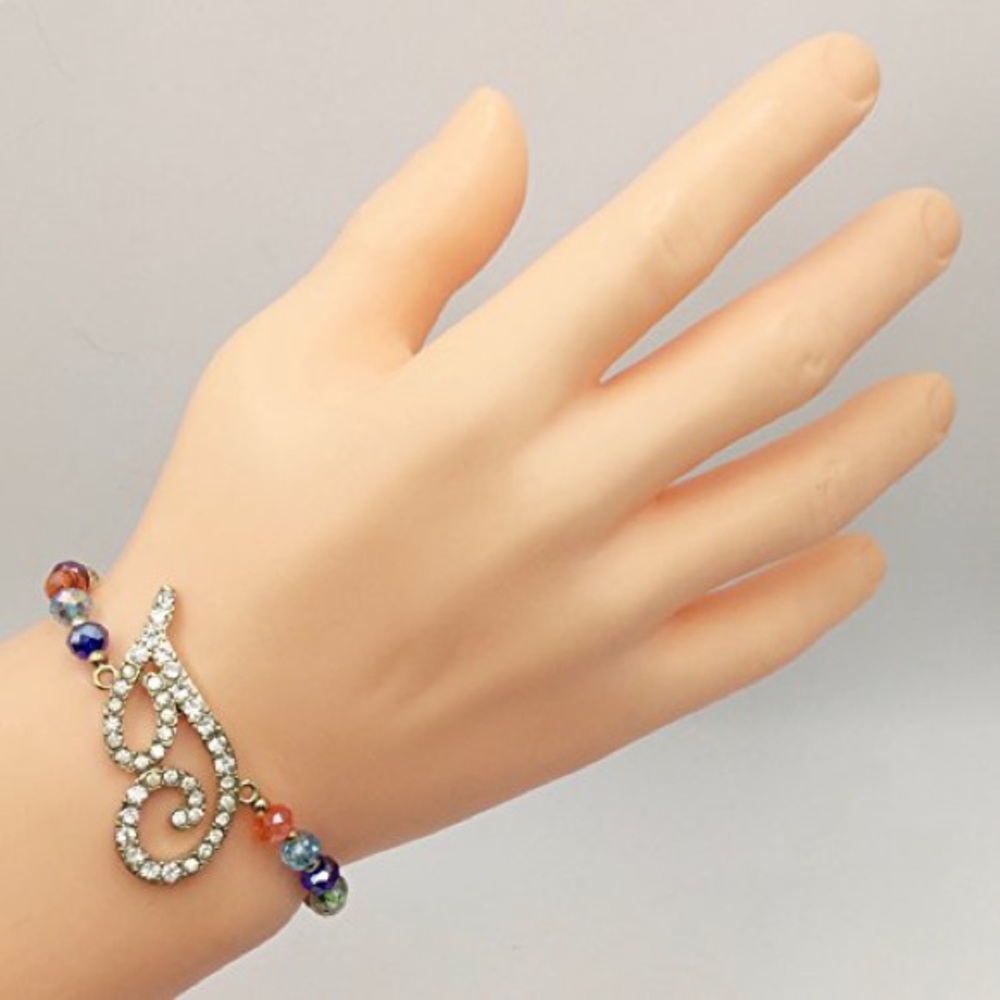 🍀 Initial Monogram Stretch Bracelet - Picture 3 of 4